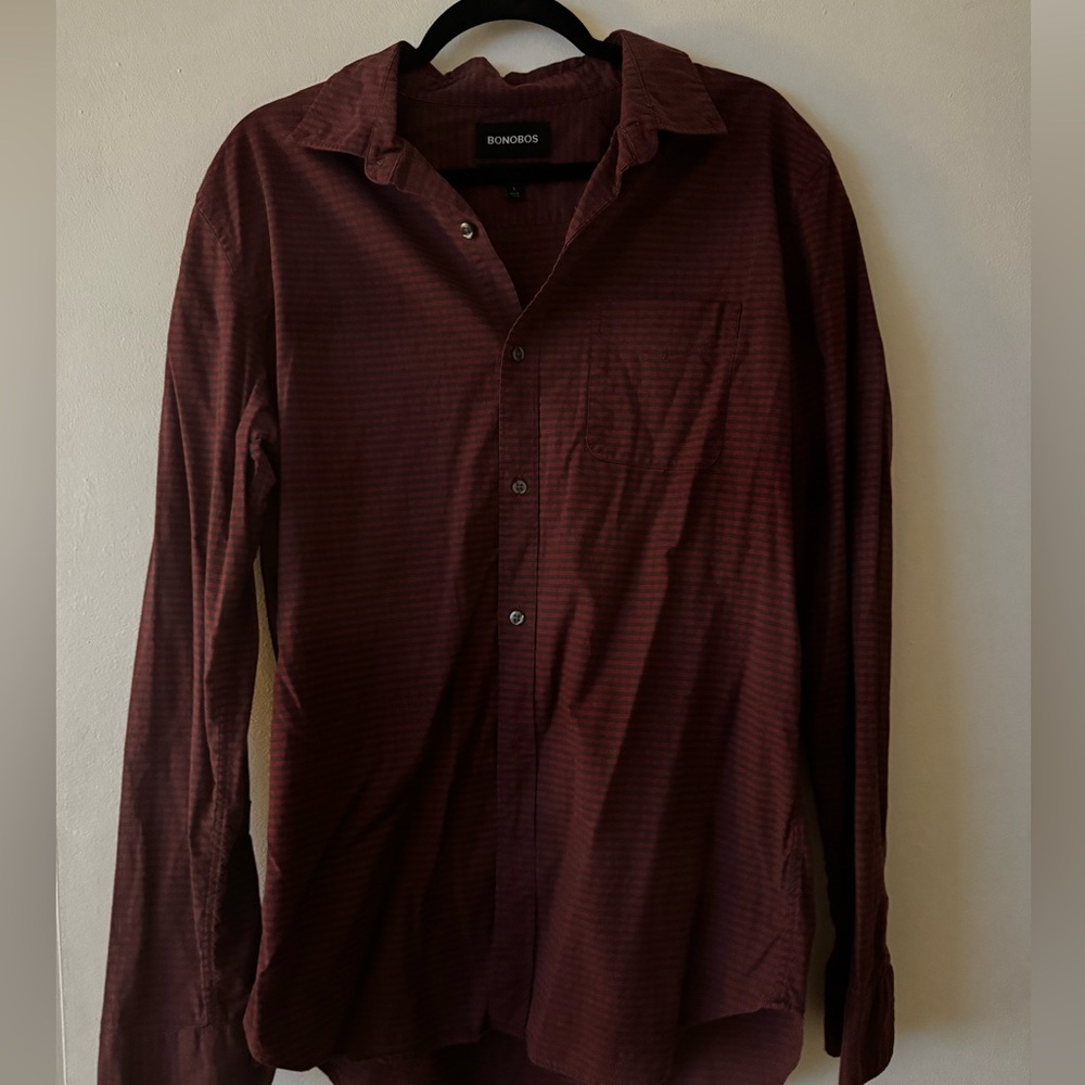 Bonobos Men's Dark Red Casual Shirt